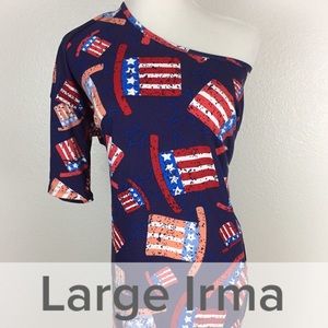 🇺🇸 LULAROE IRMA TUNIC AMERICANA STARS HATS LARGE